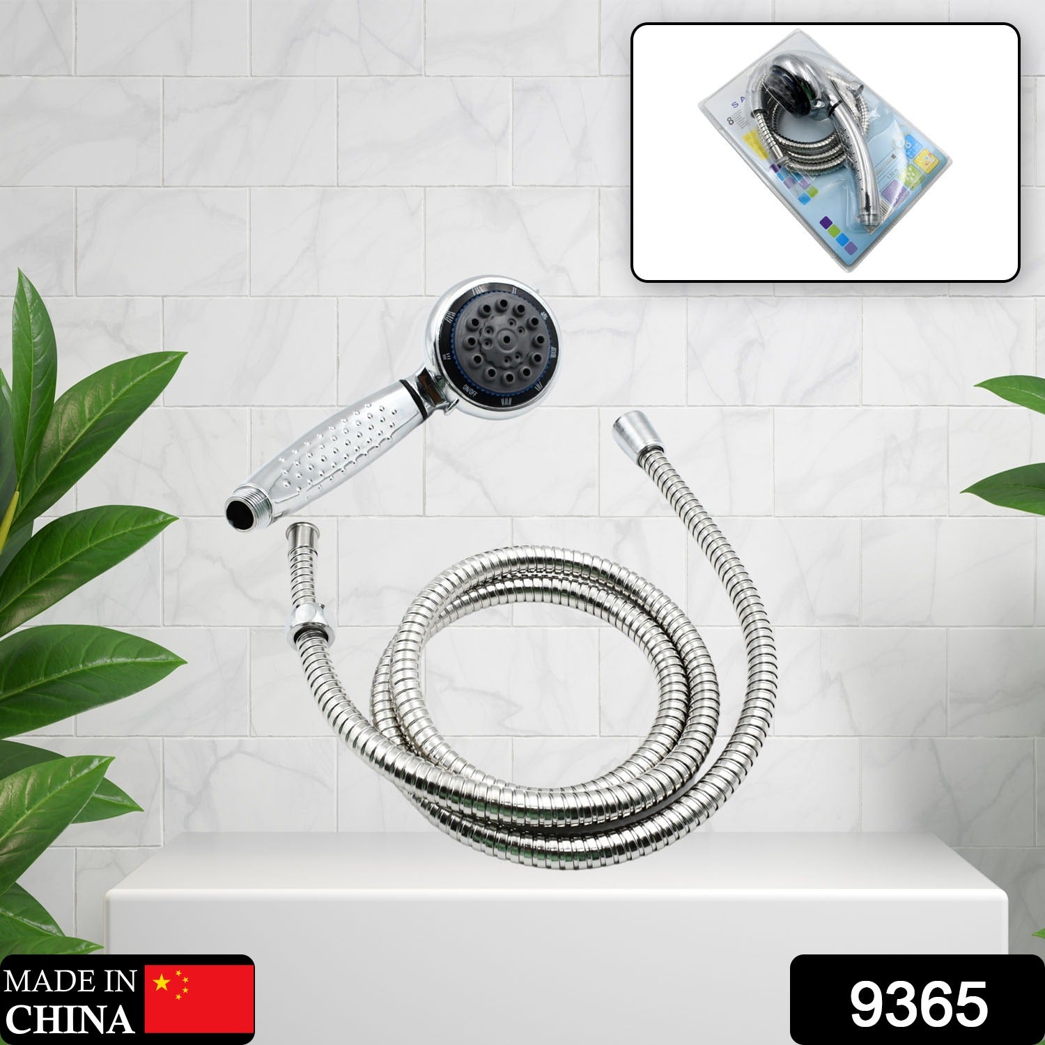 9365 Shower Head and Stainless Steel Hose Multi-Function Plastic High Pressure Shower Spray for Bathroom 9365 Shower Head and Stainless Steel Hose Multi-Function Plastic High Pressure Shower Spray for Bathroom